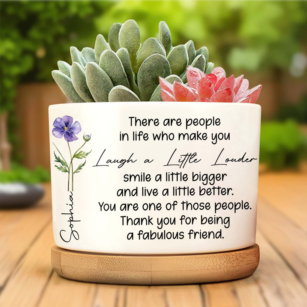 Personalized Ceramic Plant Pot Custom Name Gift for Best Friend Ceramic Plant Pot GradoCreations