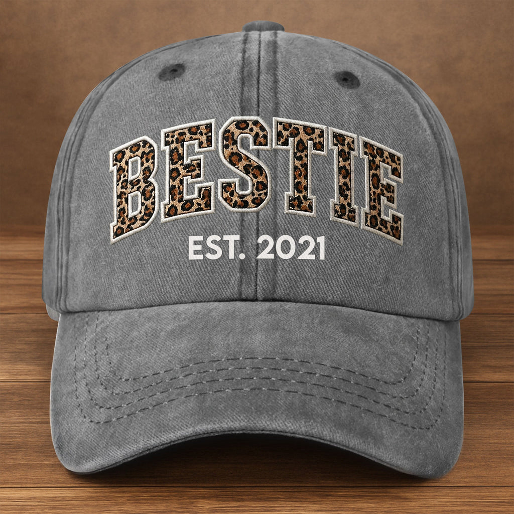 Personalized Washed Denim Cap Custom Year Gift for Bestie Washed Denim Cap GradoCreations