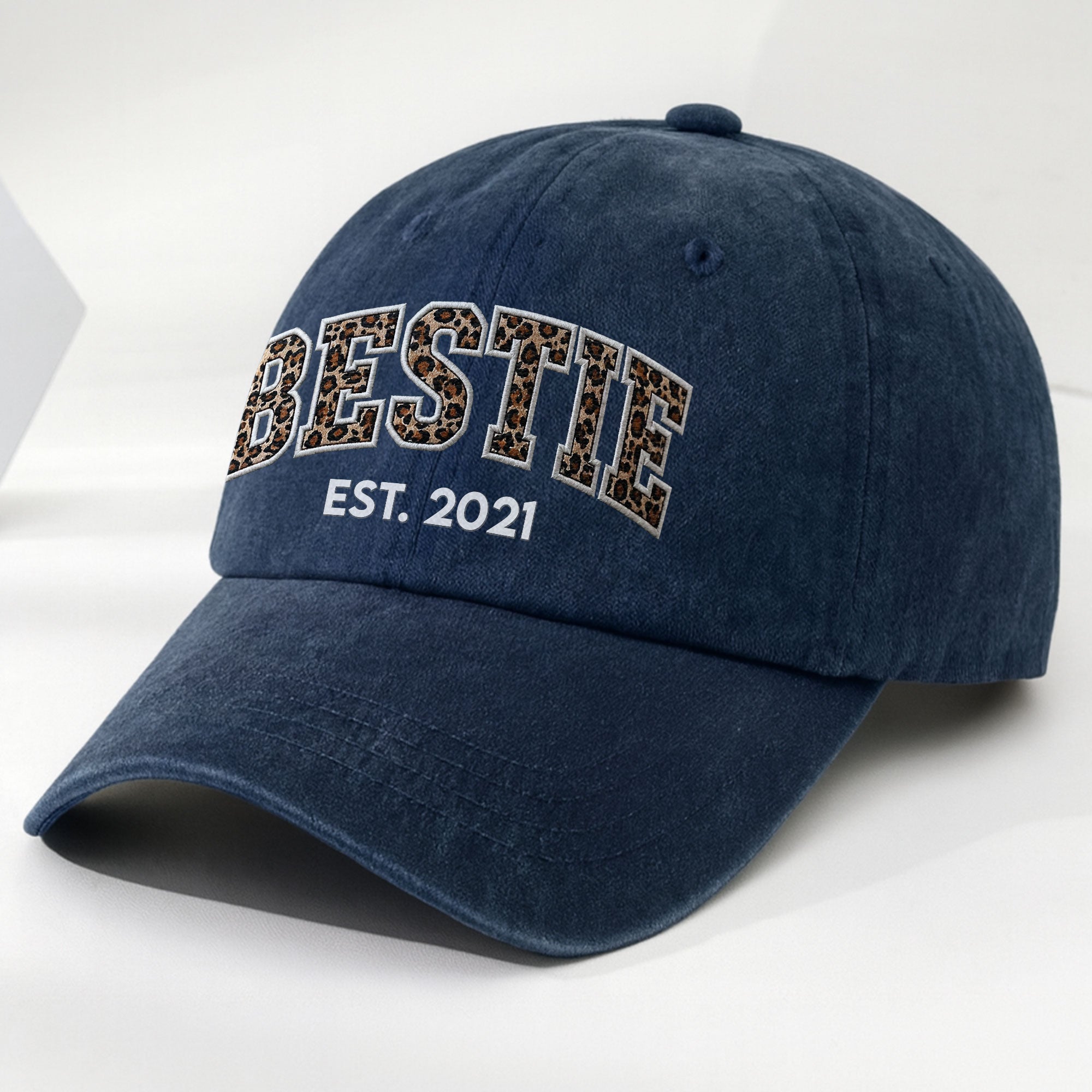Personalized Washed Denim Cap Custom Year Gift for Bestie Washed Denim Cap GradoCreations
