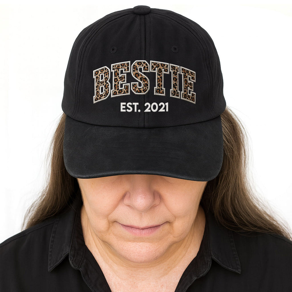 Personalized Washed Denim Cap Custom Year Gift for Bestie Washed Denim Cap GradoCreations
