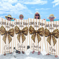 Personalized Leopard Print Beach Towel Custom Name Gift for Best Friends Beach Towels GradoCreations