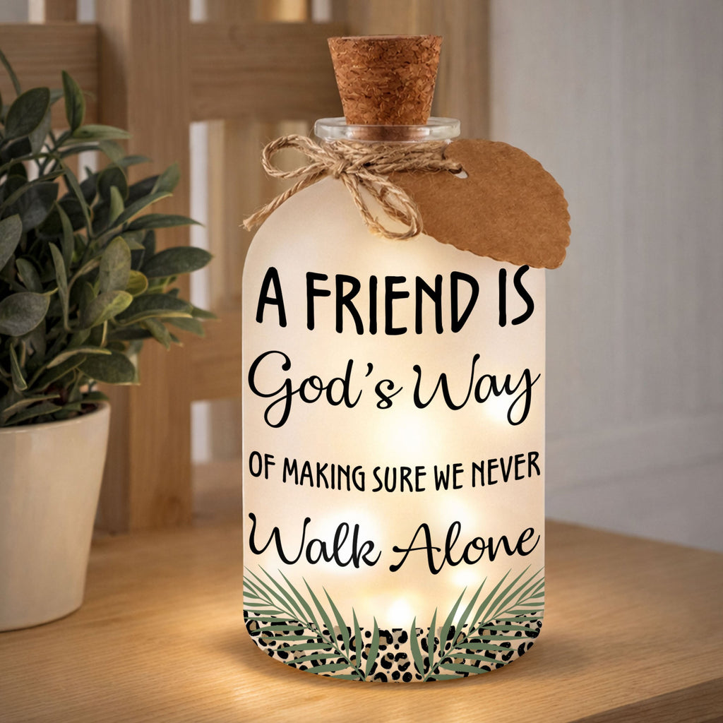 Personalized Frosted Glass Bottle Light Best Friend Gift Short Bottle Light GradoCreations