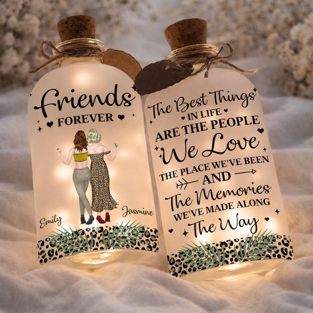Personalized Bottle Light Custom Besties Art Gift for Friends Short Bottle Light GradoCreations