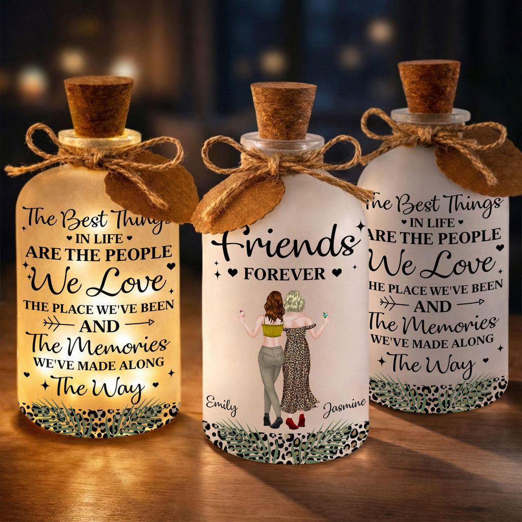Personalized Bottle Light Custom Besties Art Gift for Friends Short Bottle Light GradoCreations
