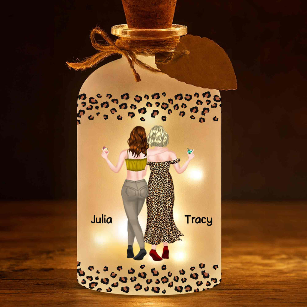 Personalized Leopard Print Short Bottle Light Custom Art Gift for Best Friend Short Bottle Light GradoCreations