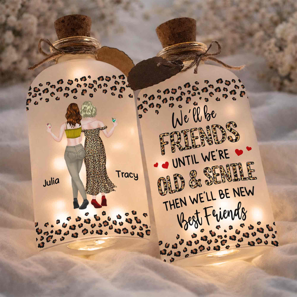 Personalized Leopard Print Short Bottle Light Custom Art Gift for Best Friend Short Bottle Light GradoCreations