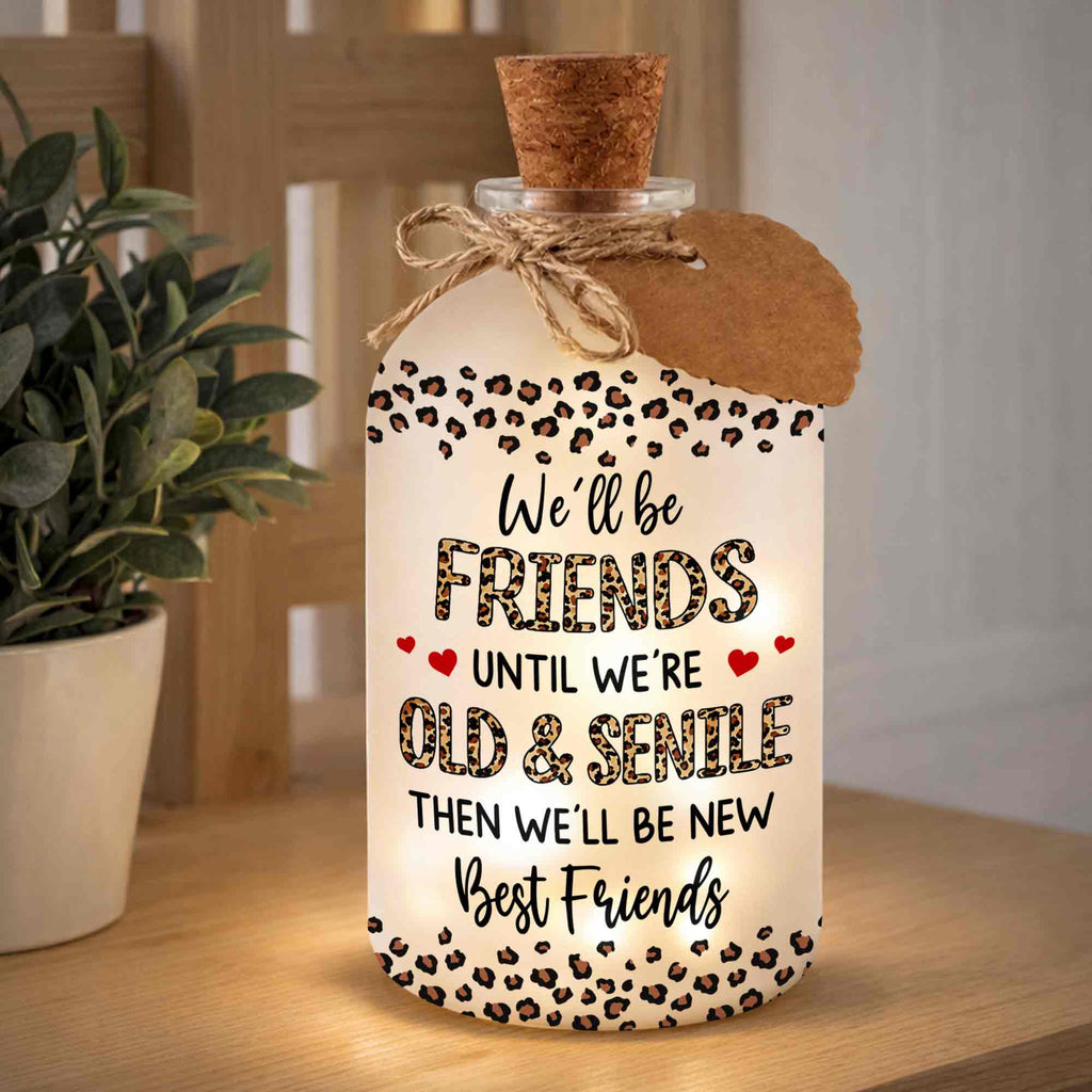 Personalized Leopard Print Short Bottle Light Custom Art Gift for Best Friend Short Bottle Light GradoCreations