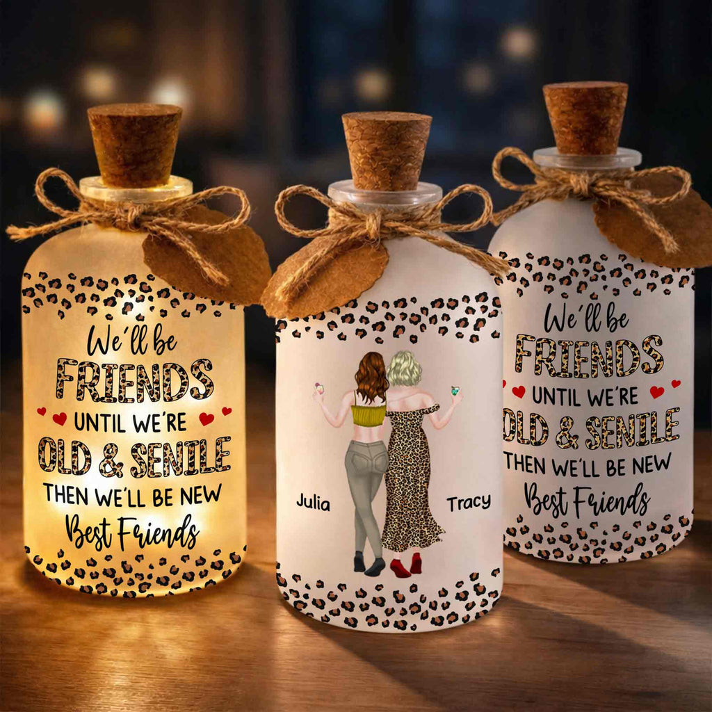 Personalized Leopard Print Short Bottle Light Custom Art Gift for Best Friend Short Bottle Light GradoCreations