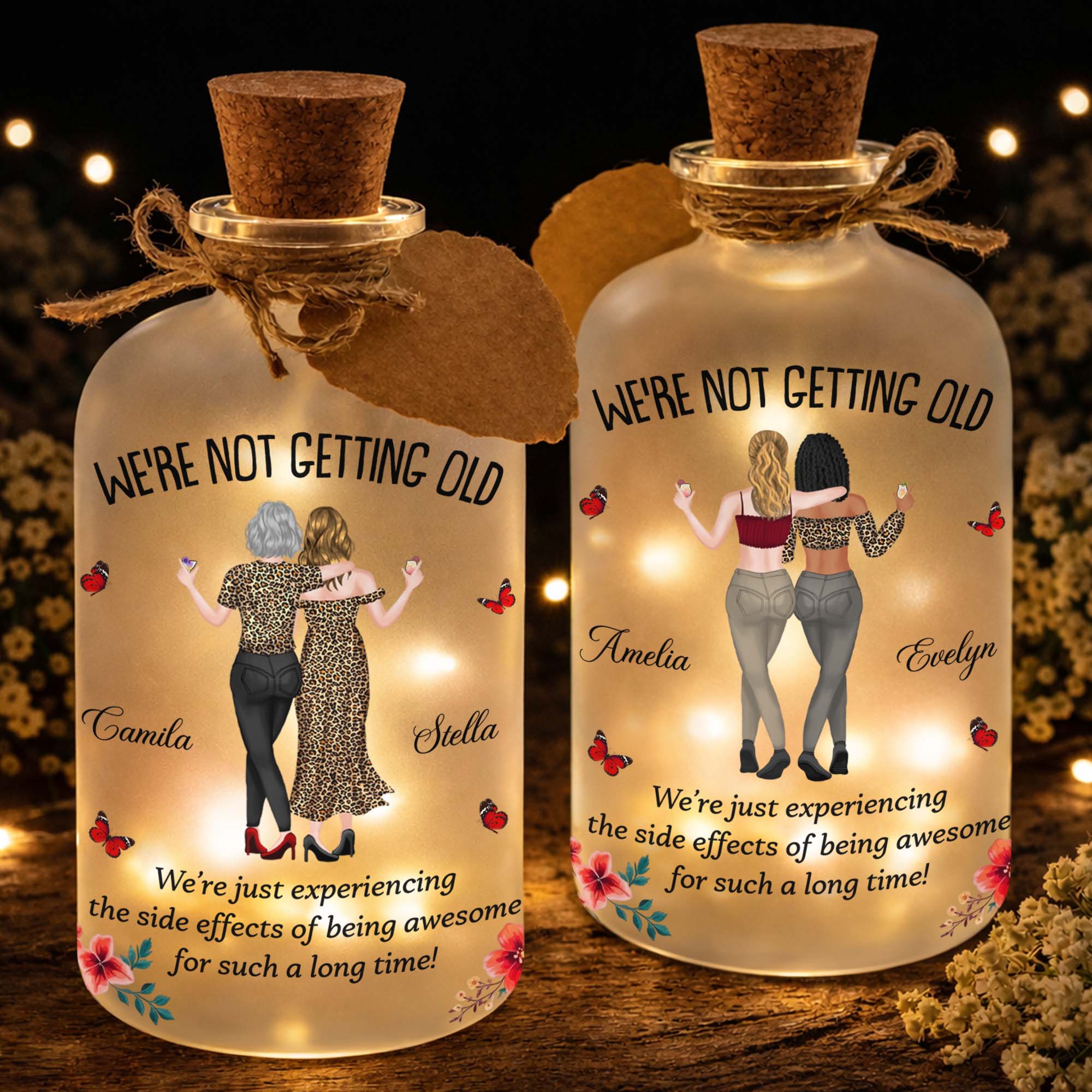 Personalized Short Bottle Light Besties Gift with Custom Name