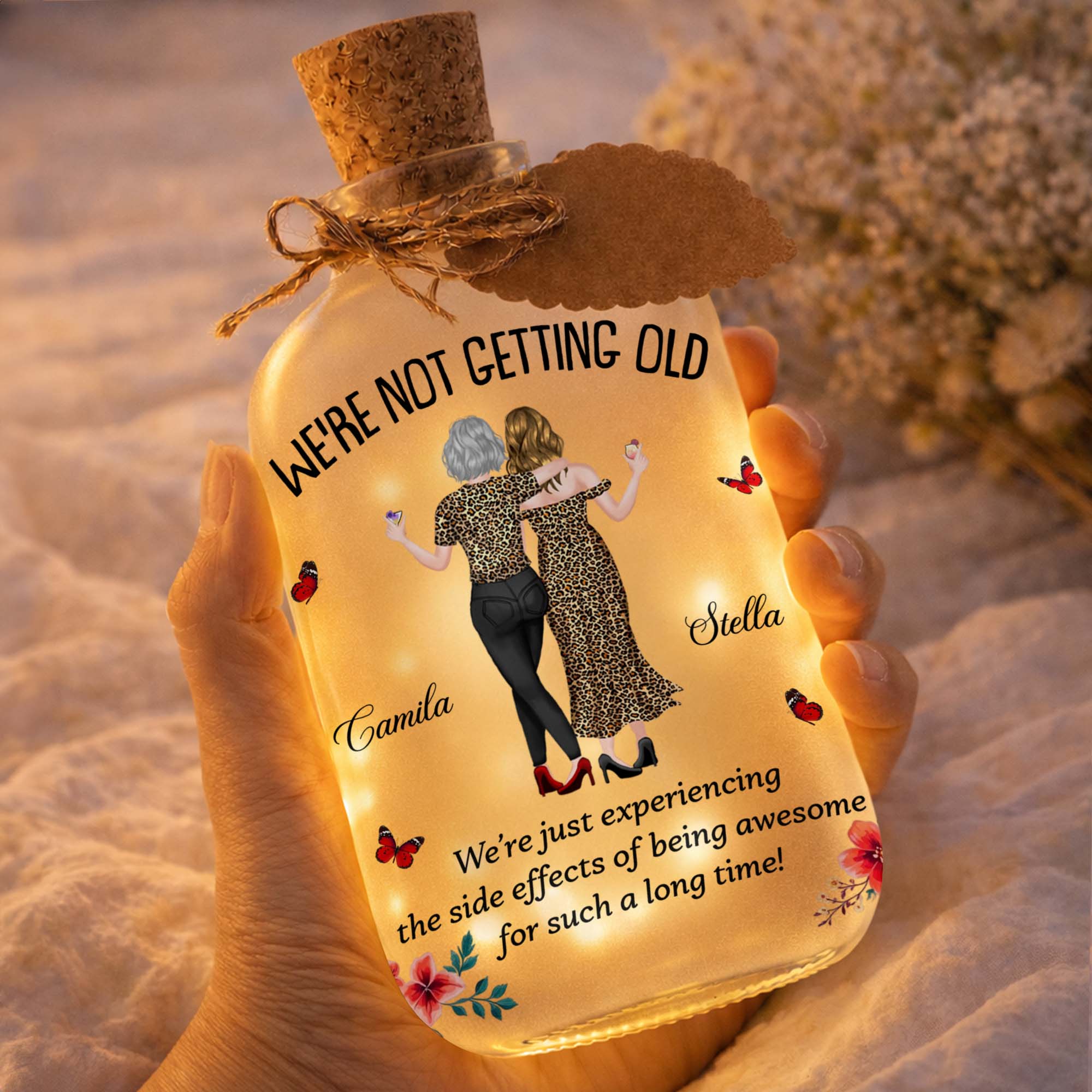 Personalized Short Bottle Light Besties Gift with Custom Name