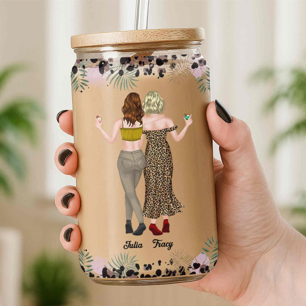 Personalized Clear Glass Can Custom Art Best Friend Gift Clear Glass Can GradoCreations
