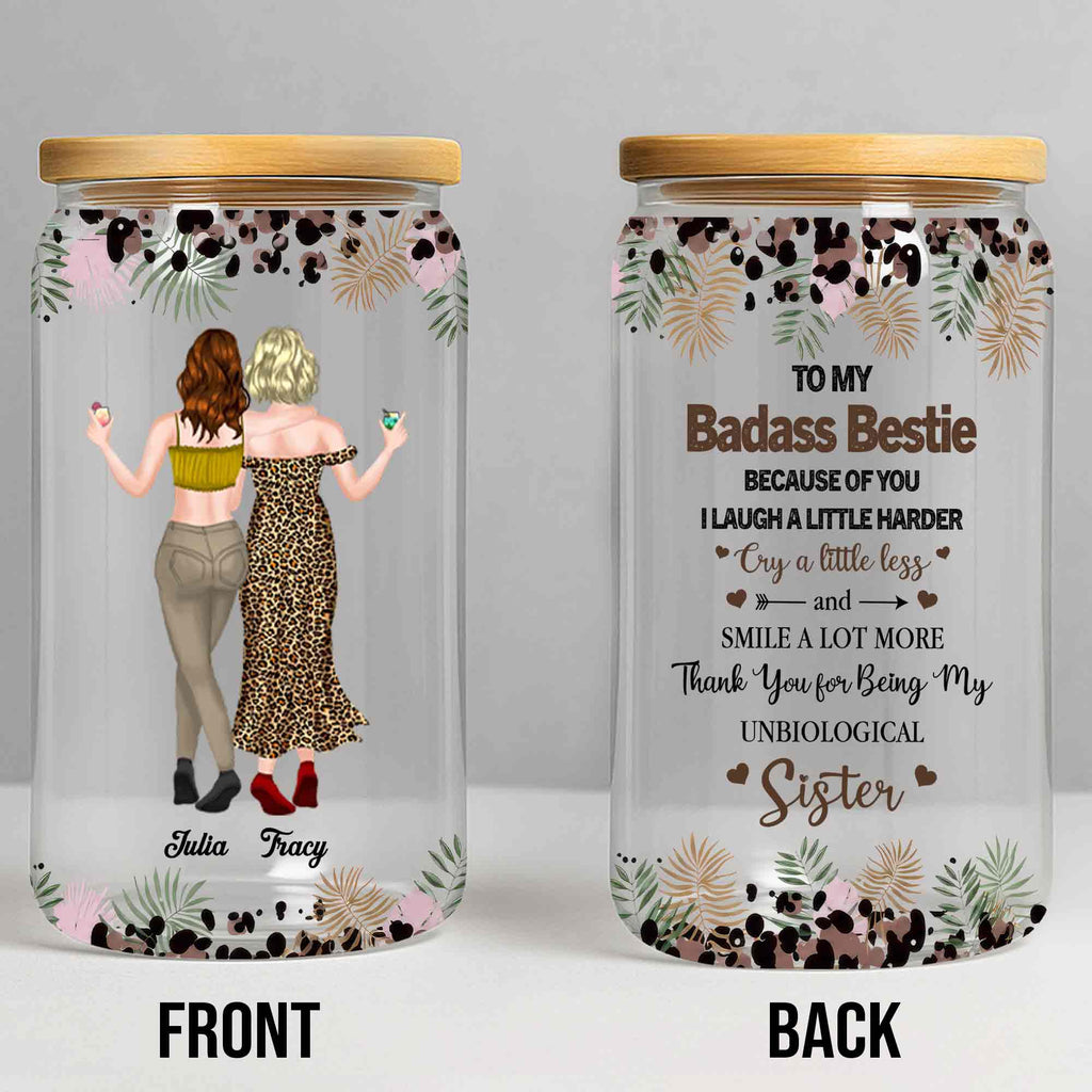 Personalized Clear Glass Can Custom Art Best Friend Gift Clear Glass Can GradoCreations