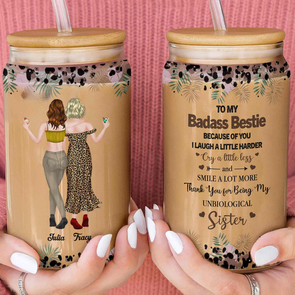 Personalized Clear Glass Can Custom Art Best Friend Gift Clear Glass Can GradoCreations
