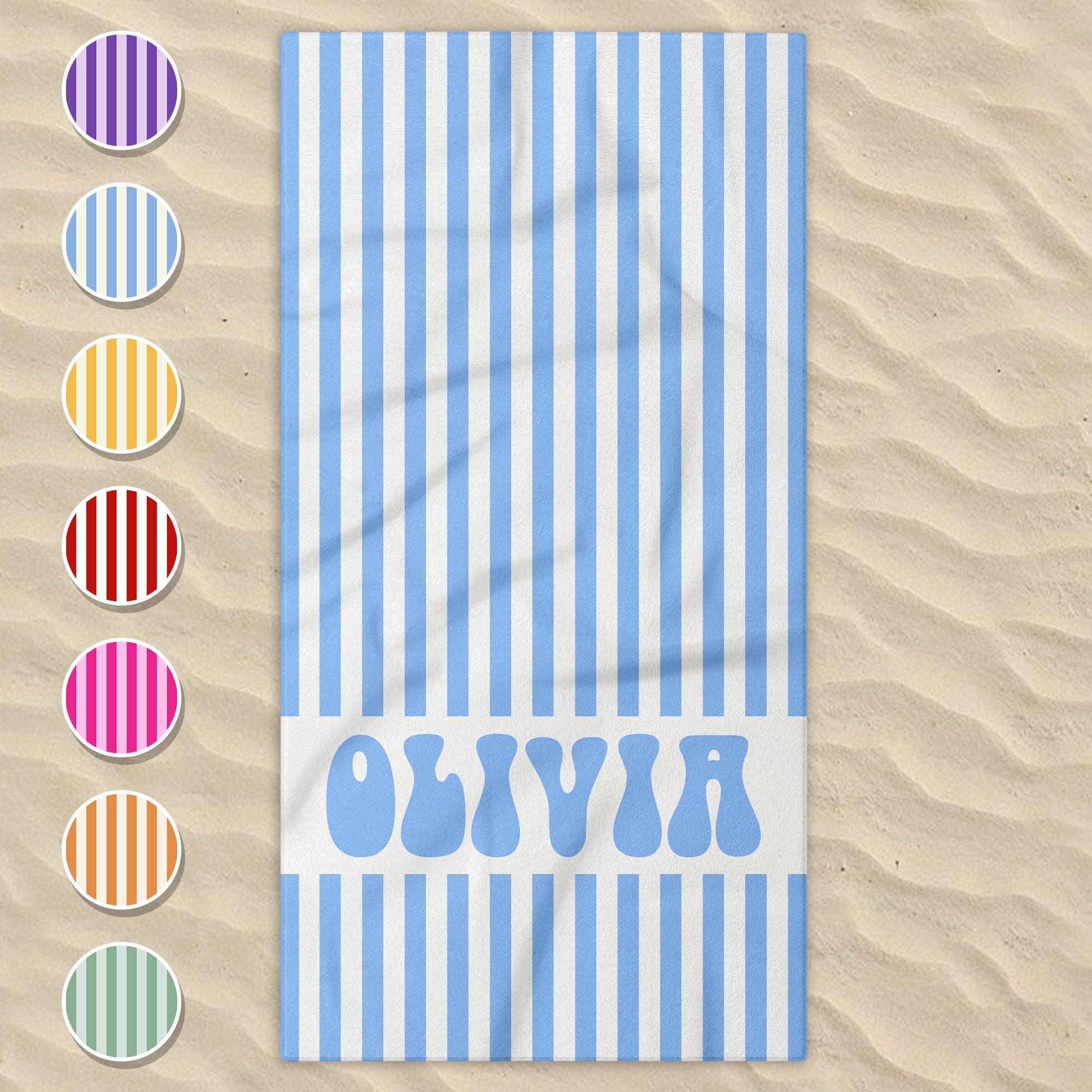 Personalized Microfiber Beach Towel Custom Name Gift for Her Beach Towels GradoCreations