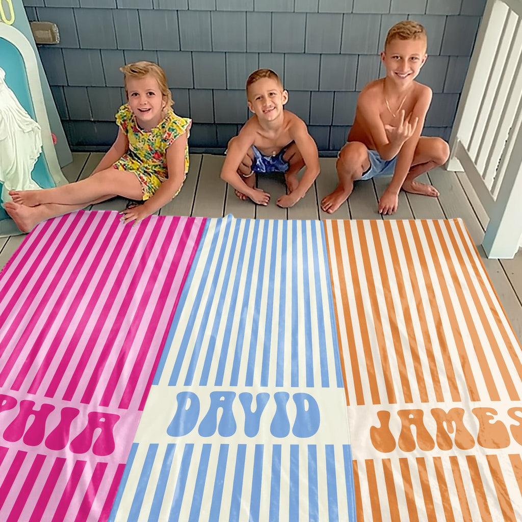 Personalized Microfiber Beach Towel Custom Name Gift for Her Beach Towels GradoCreations