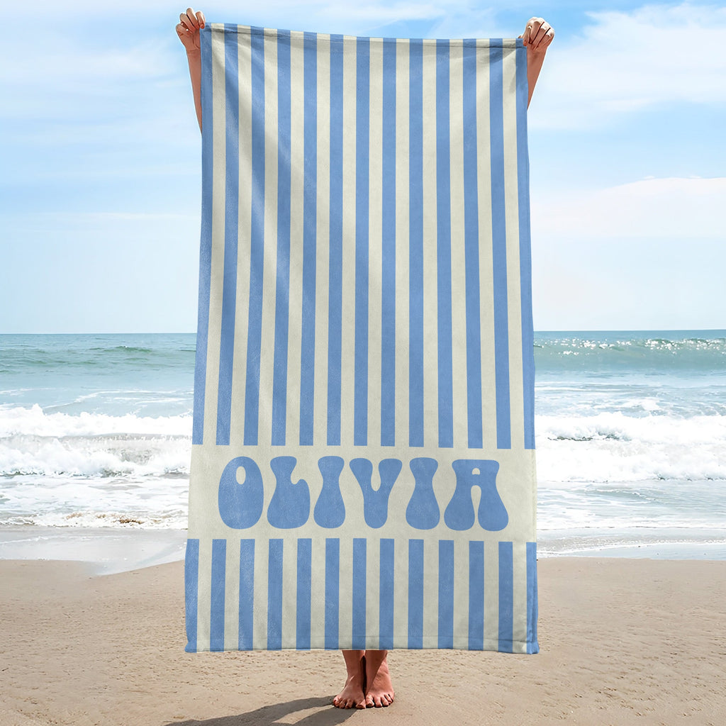Personalized Microfiber Beach Towel Custom Name Gift for Her Beach Towels GradoCreations