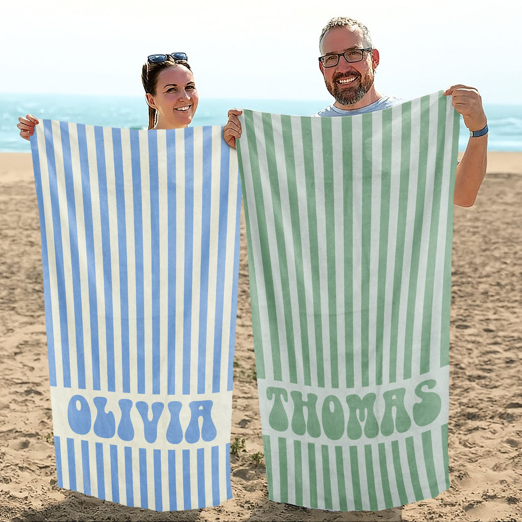 Personalized Microfiber Beach Towel Custom Name Gift for Her Beach Towels GradoCreations