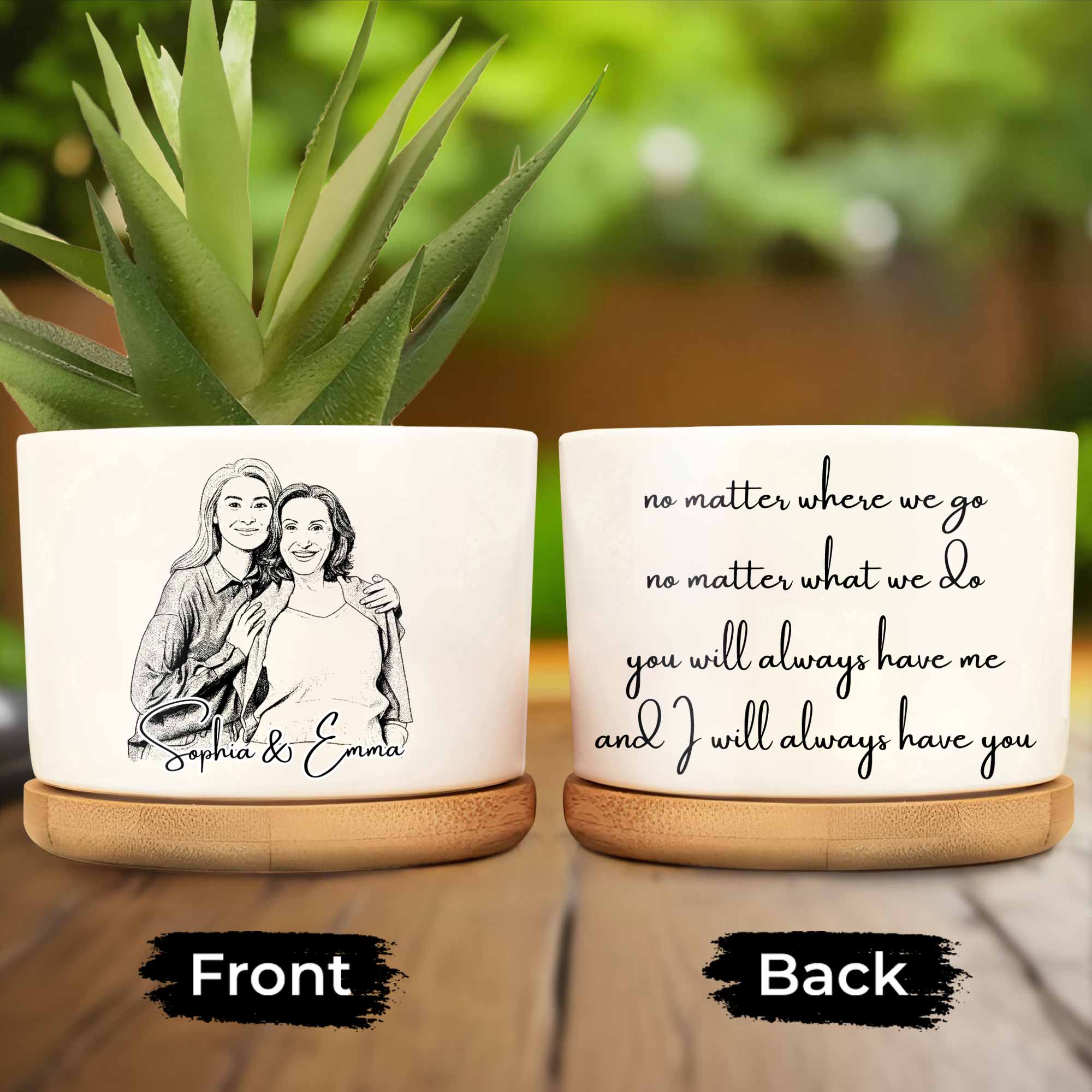 Personalized Ceramic Plant Pot Custom Sketch Best Friends Gift Ceramic Plant Pot GradoCreations