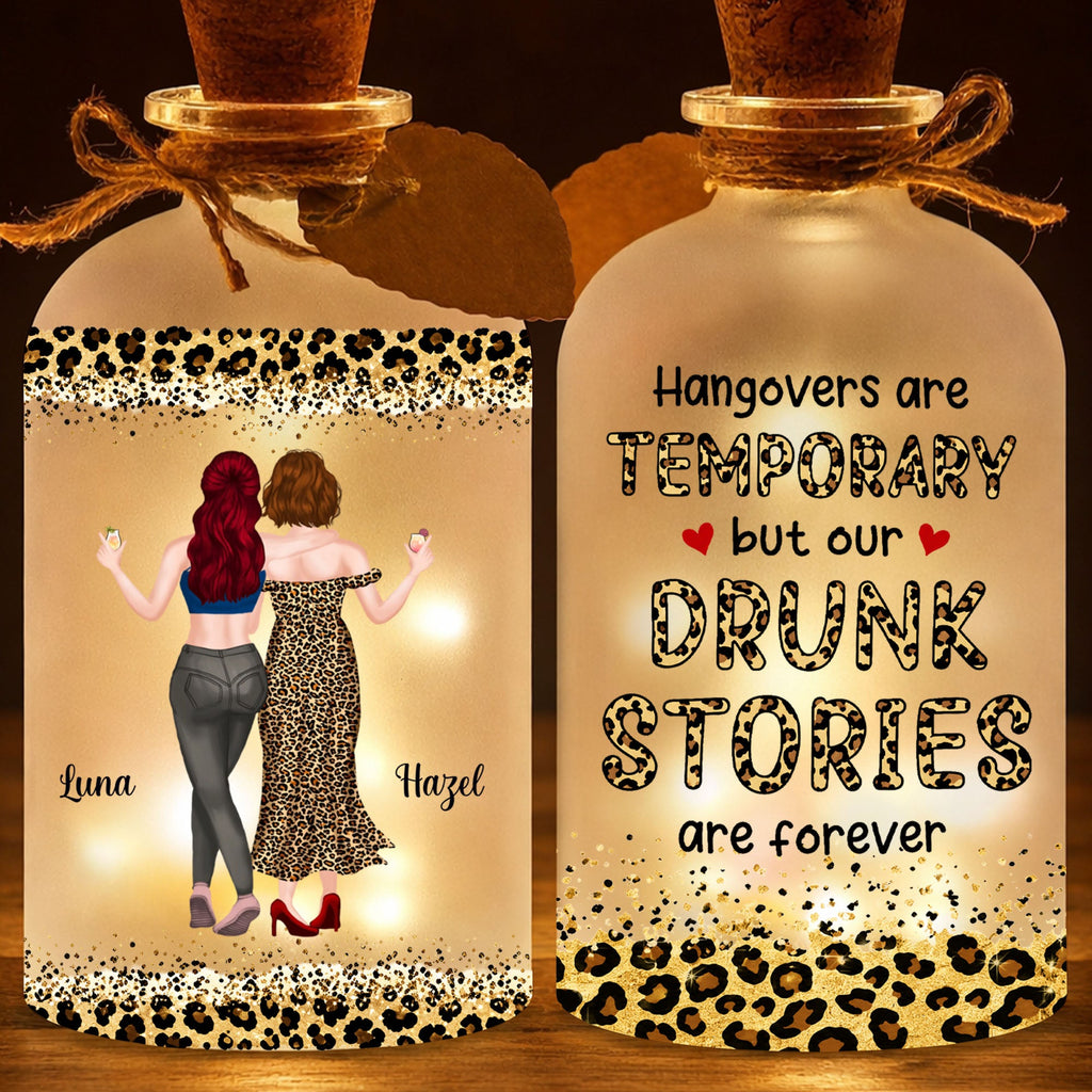 Personalized Short Bottle Light Best Friend Gift Leopard Print