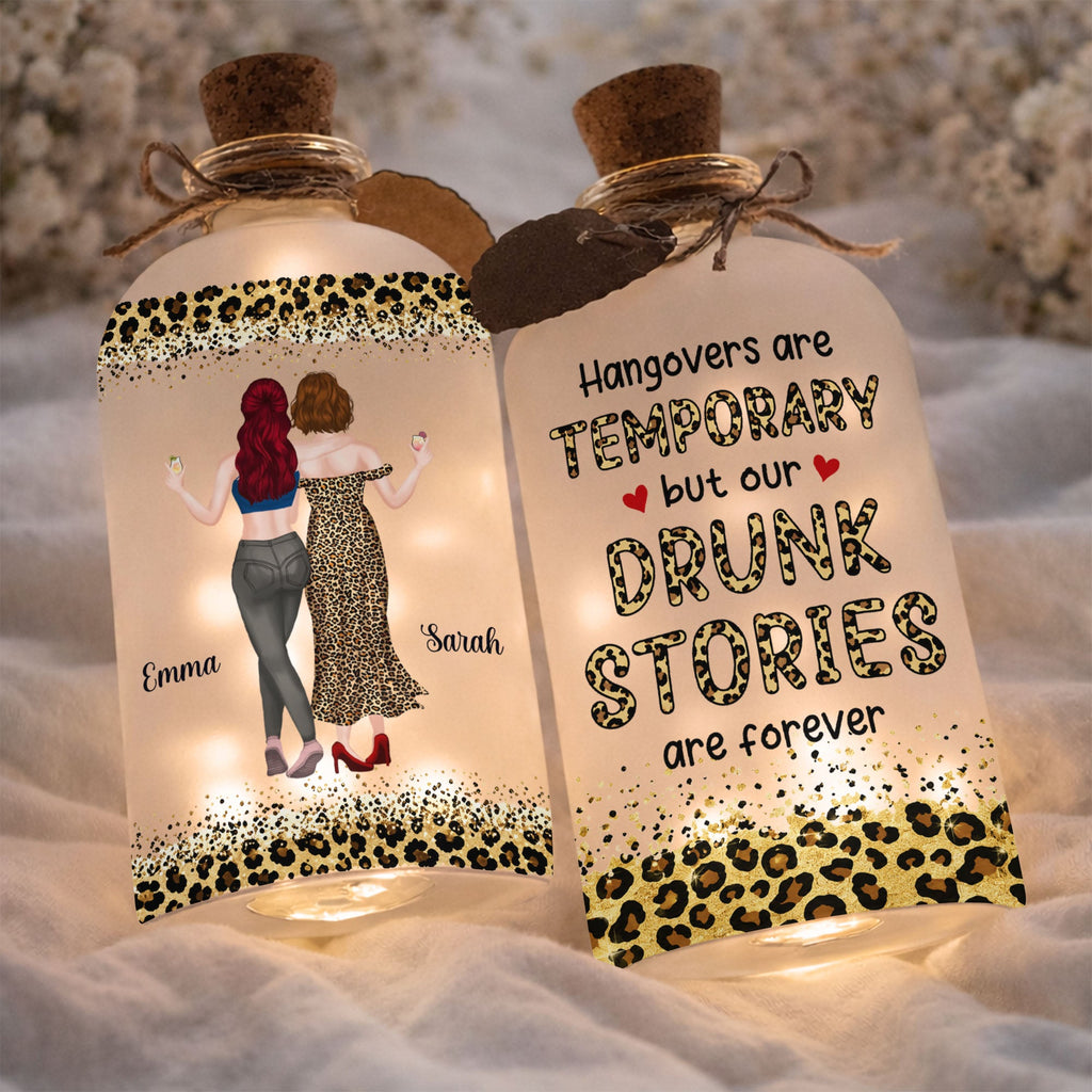 Personalized Short Bottle Light Best Friend Gift Leopard Print