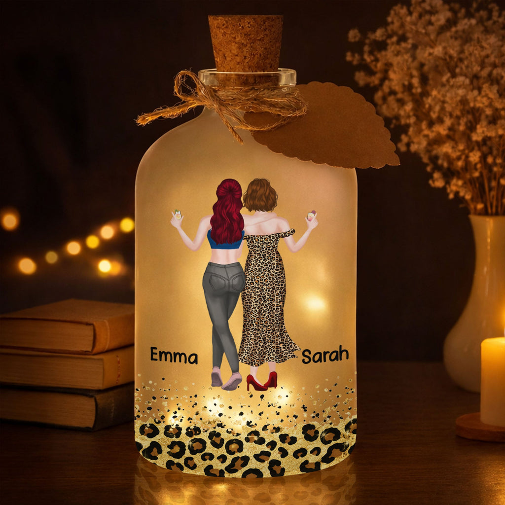 Personalized Frosted Glass Bottle Light Best Friend Gift