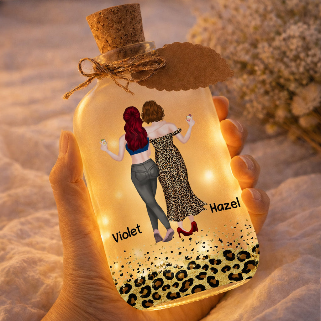 Personalized Frosted Glass Bottle Light Best Friend Gift