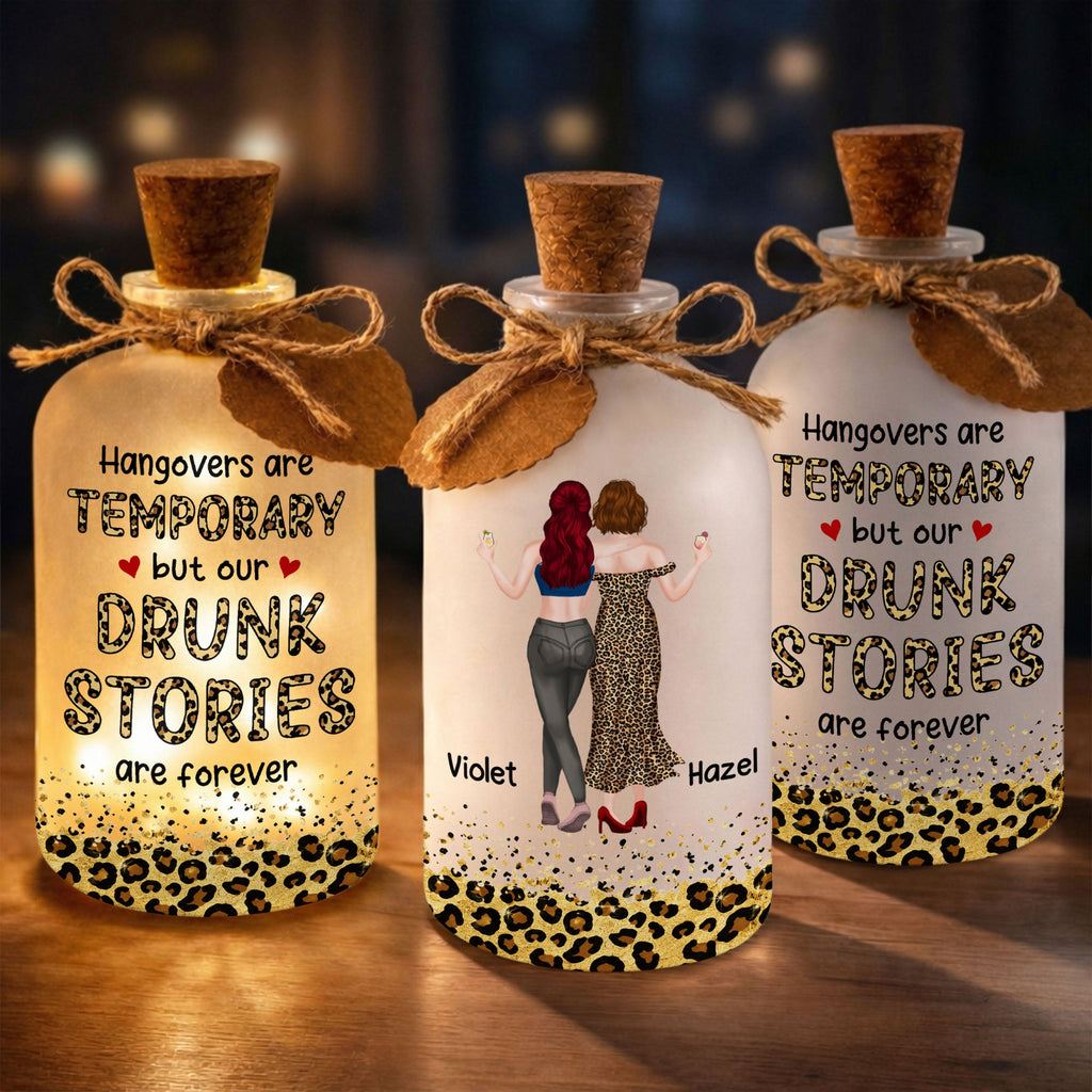 Personalized Frosted Glass Bottle Light Best Friend Gift