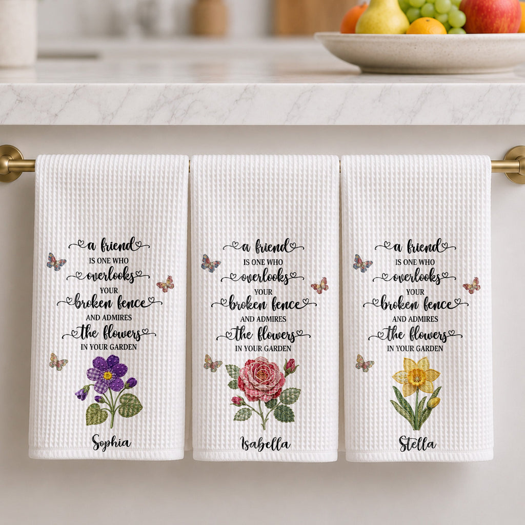 Personalized Kitchen Towel Custom Name Gift for Best Friend Kitchen Towel GradoCreations