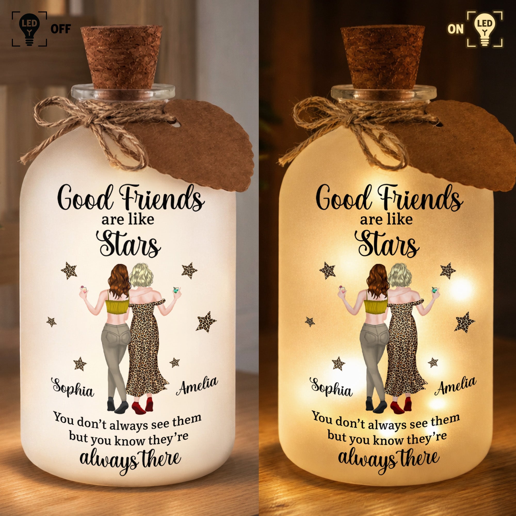 Personalized Short Bottle Light Custom Name Gift for Besties
