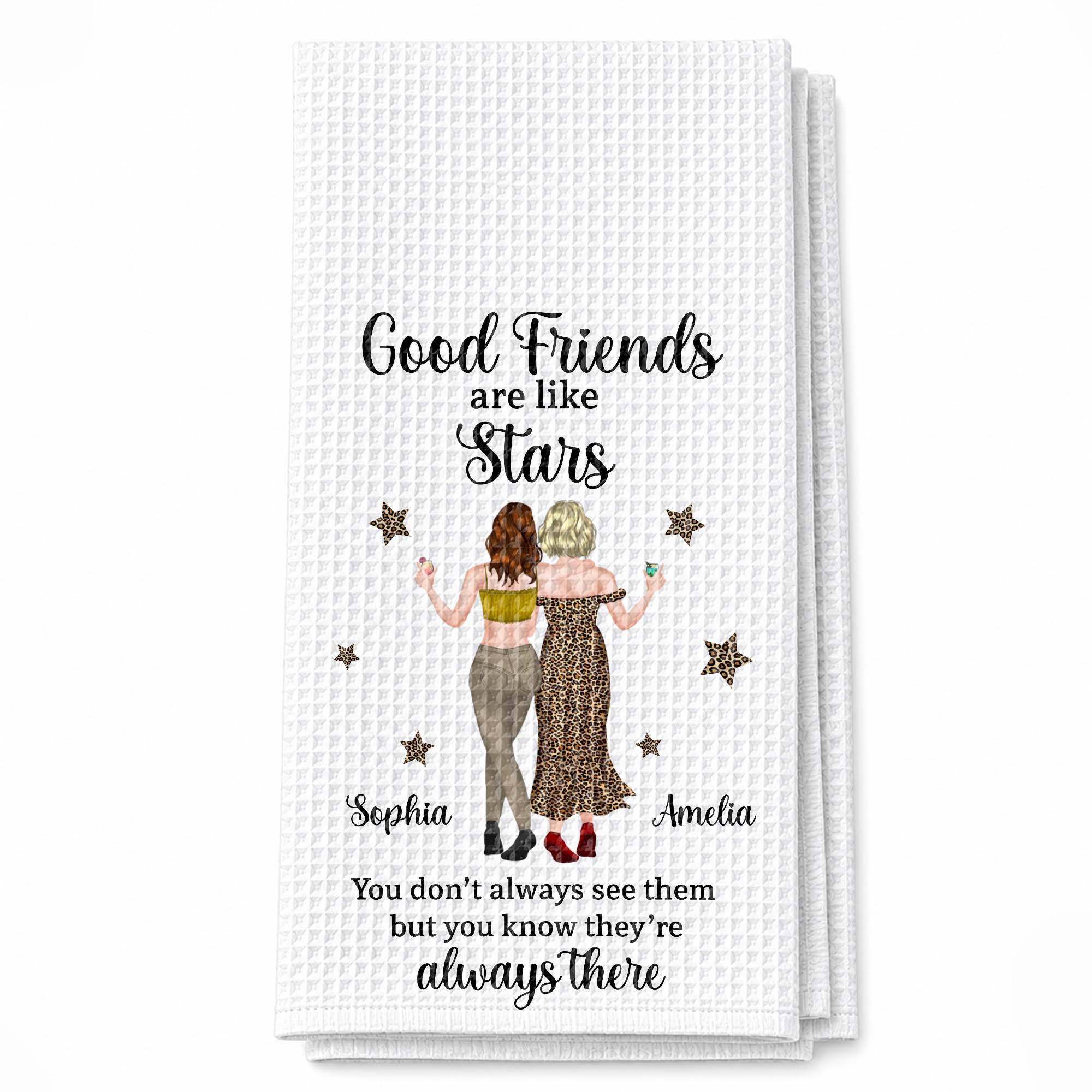 Personalized Kitchen Towel for Best Friends with Custom Design Kitchen Towel GradoCreations
