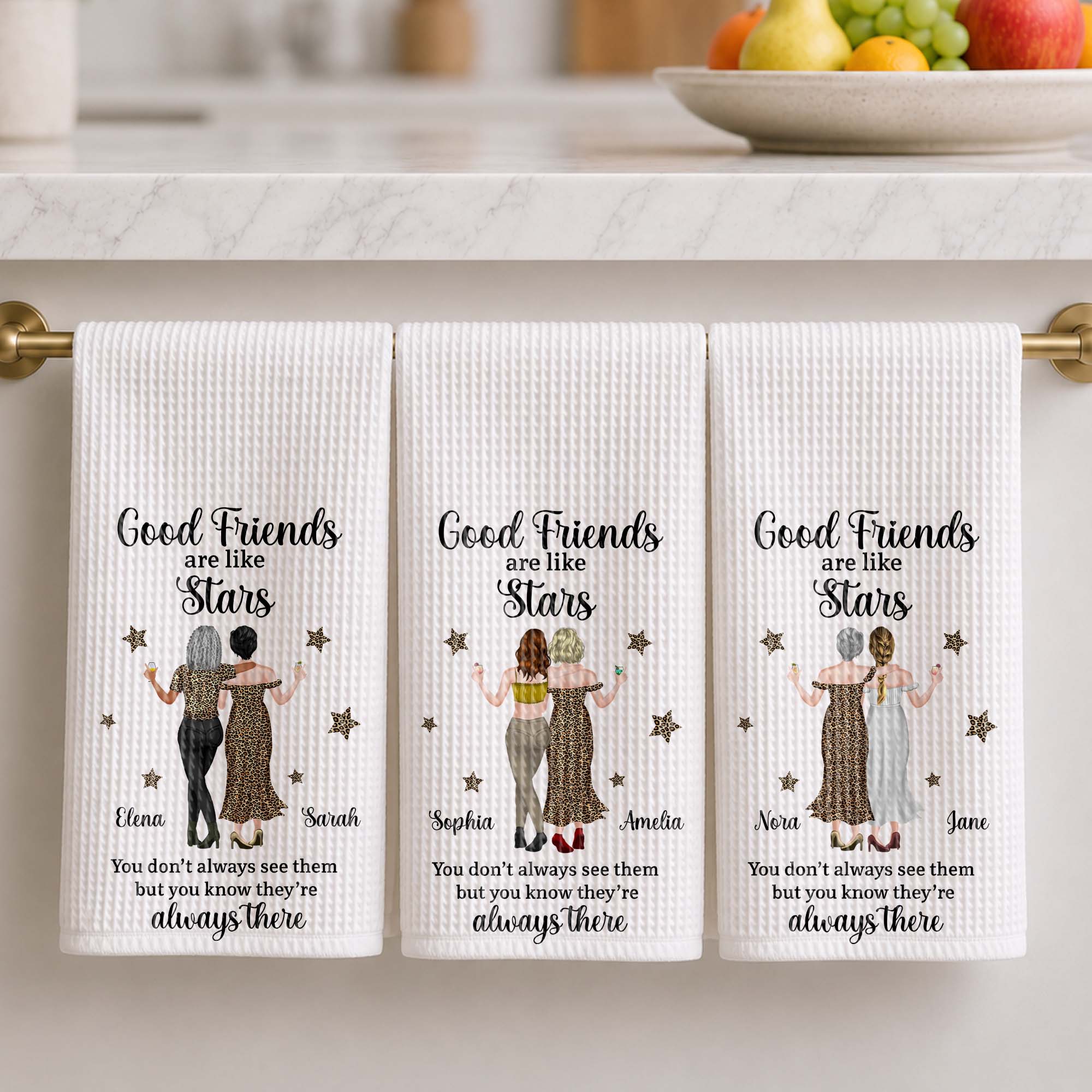 Personalized Kitchen Towel for Best Friends with Custom Design Kitchen Towel GradoCreations