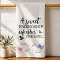 Personalized Kitchen Towel Custom Birth Month Flowers Gift for Best Friends Kitchen Towel GradoCreations