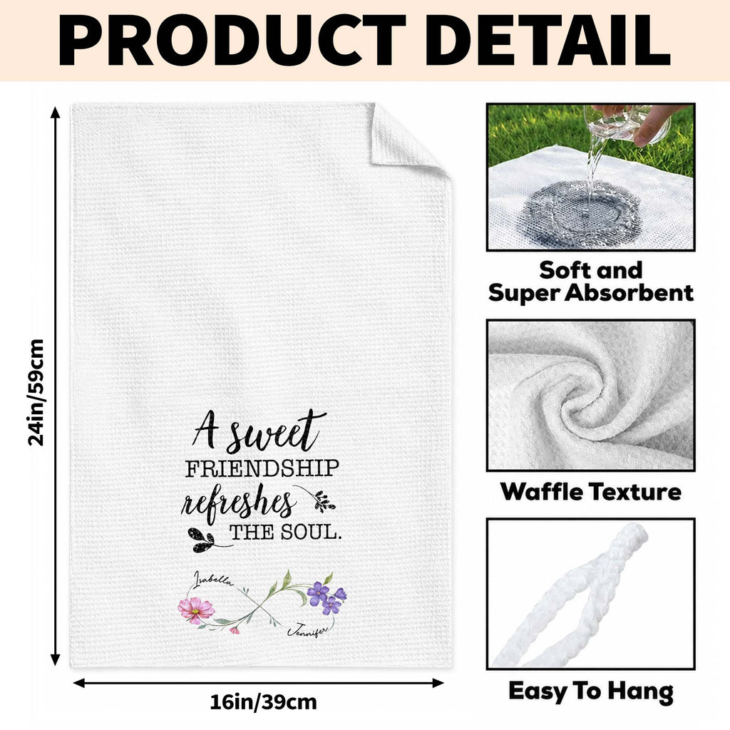 Personalized Kitchen Towel Custom Birth Month Flowers Gift for Best Friends Kitchen Towel GradoCreations