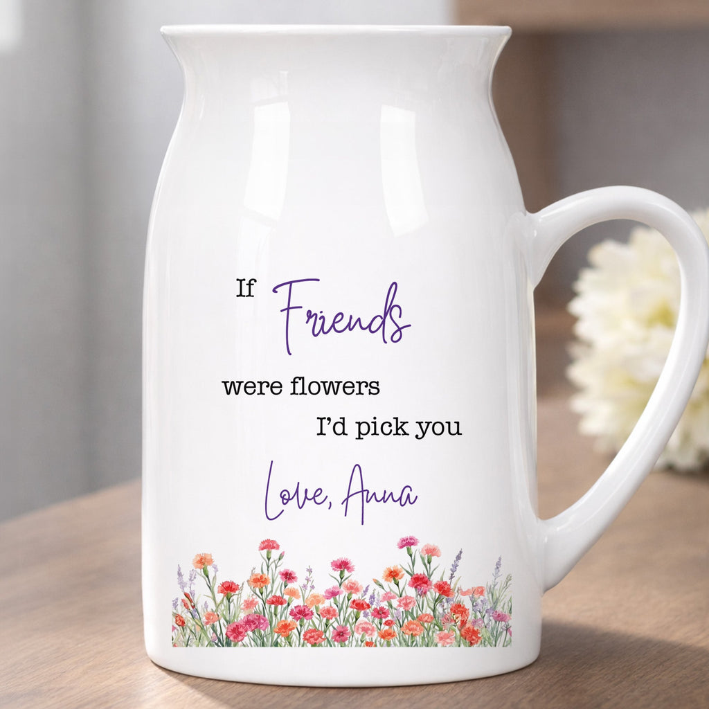 Personalized Ceramic Flower Vase Best Friend Gift Idea Flower Vase GradoCreations