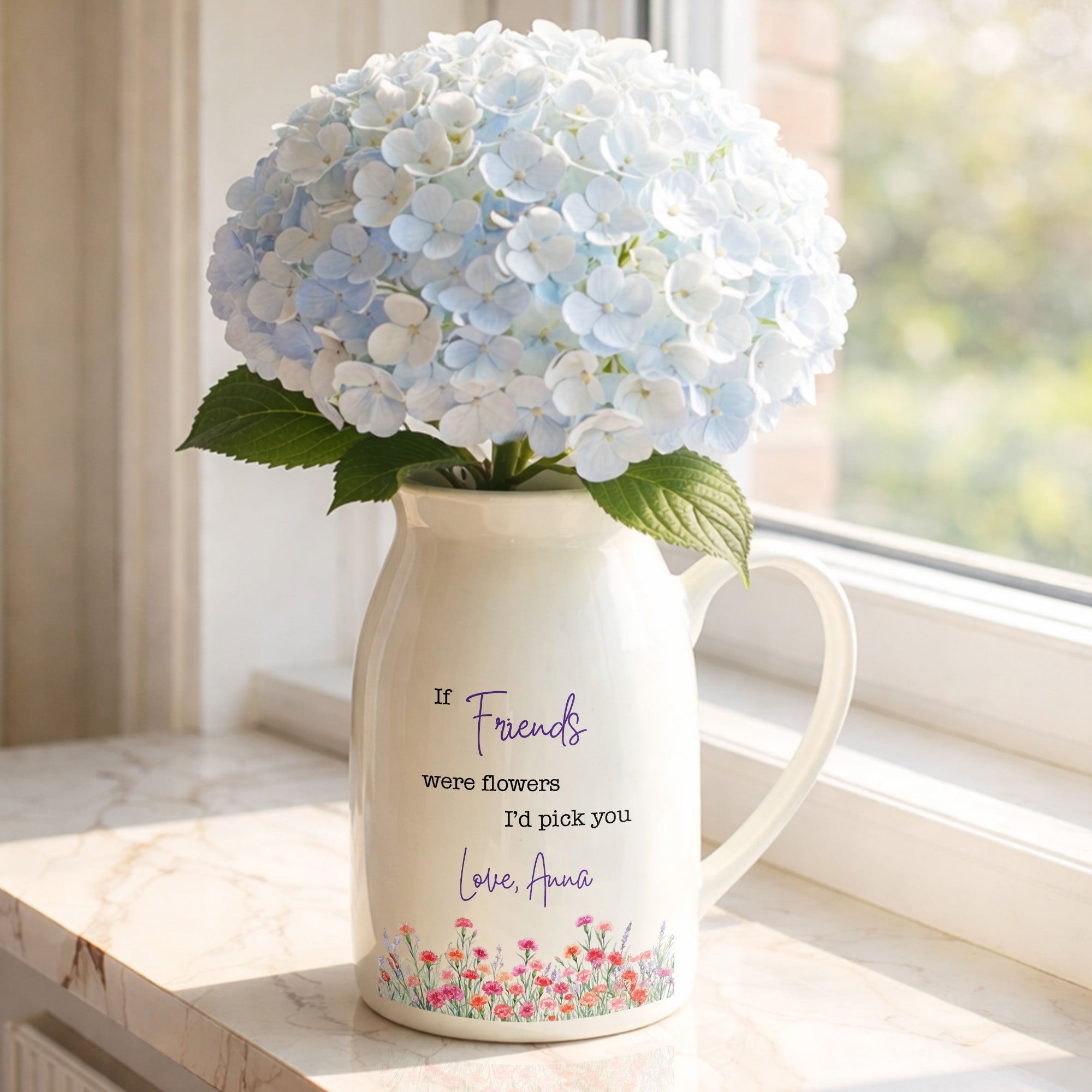 Personalized Ceramic Flower Vase Best Friend Gift Idea Flower Vase GradoCreations