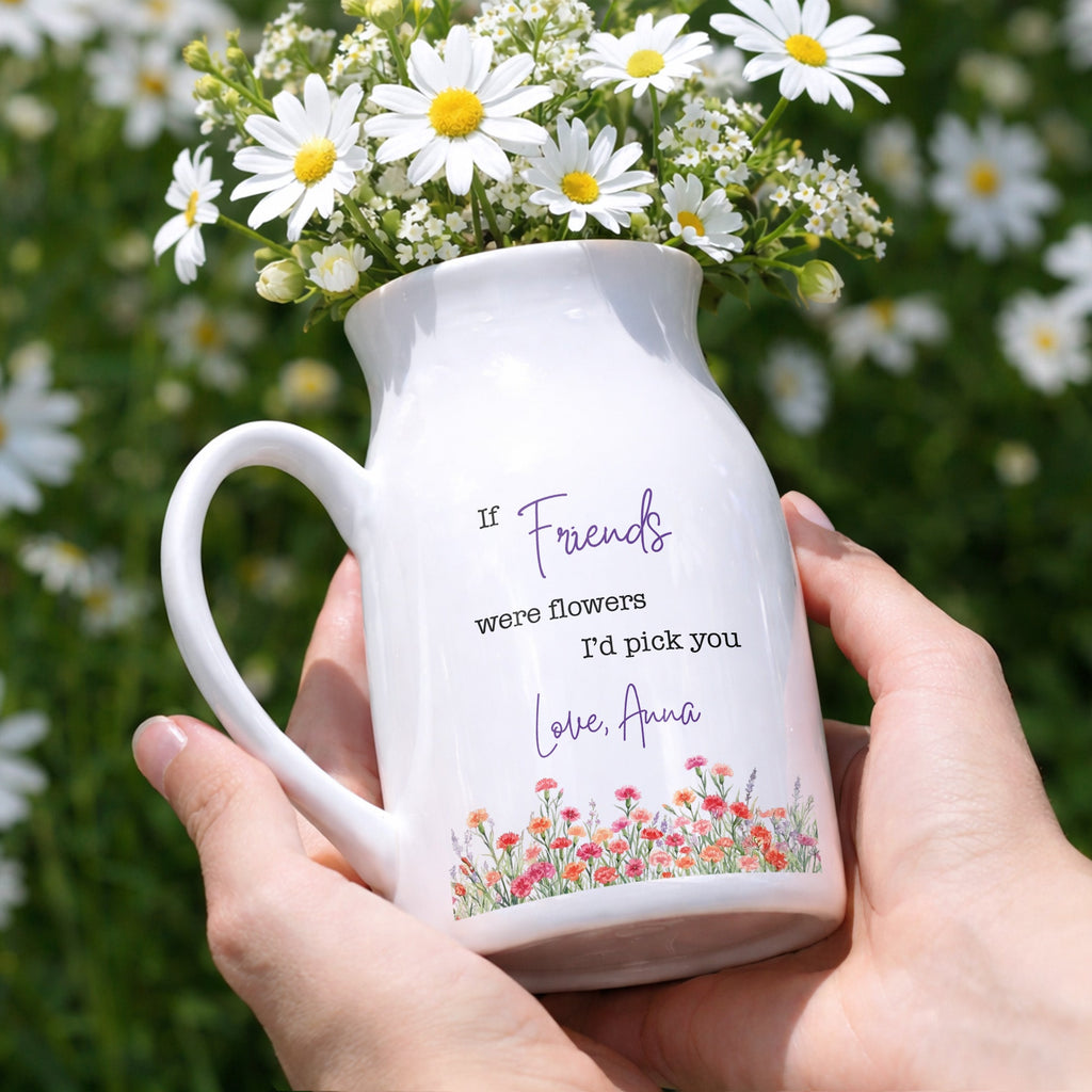 Personalized Ceramic Flower Vase Best Friend Gift Idea Flower Vase GradoCreations