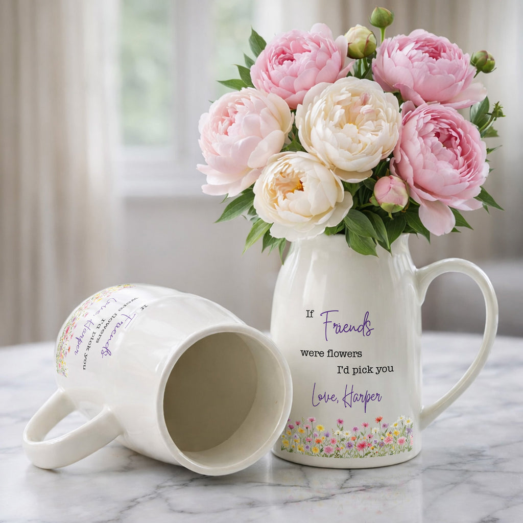 Personalized Ceramic Flower Vase Best Friend Gift Idea Flower Vase GradoCreations