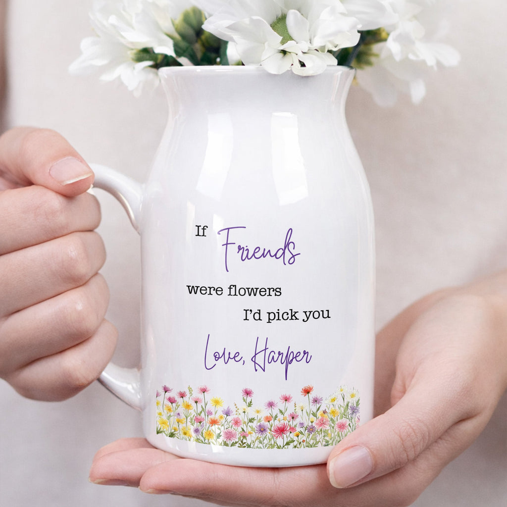 Personalized Ceramic Flower Vase Best Friend Gift Idea Flower Vase GradoCreations