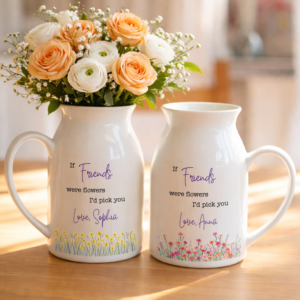 Personalized Ceramic Flower Vase Best Friend Gift Idea Flower Vase GradoCreations