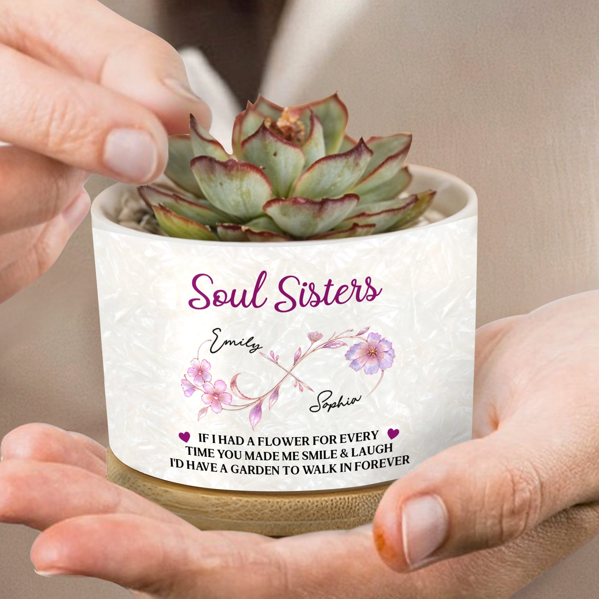 Personalized Ceramic Plant Pot Custom Gift for Best Friend Ceramic Plant Pot GradoCreations