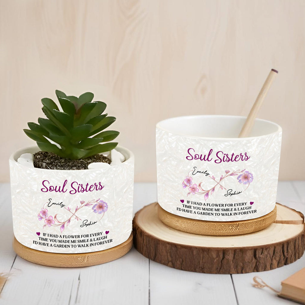 Personalized Ceramic Plant Pot Custom Gift for Best Friend Ceramic Plant Pot GradoCreations