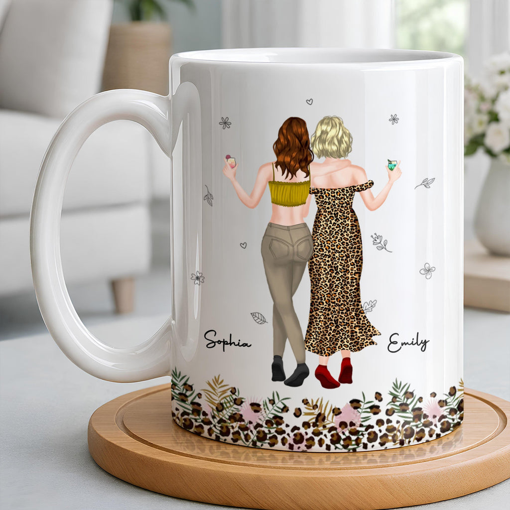 Personalized Leopard Print Best Friend Mug Custom Gift Edge-to-edge Mug GradoCreations