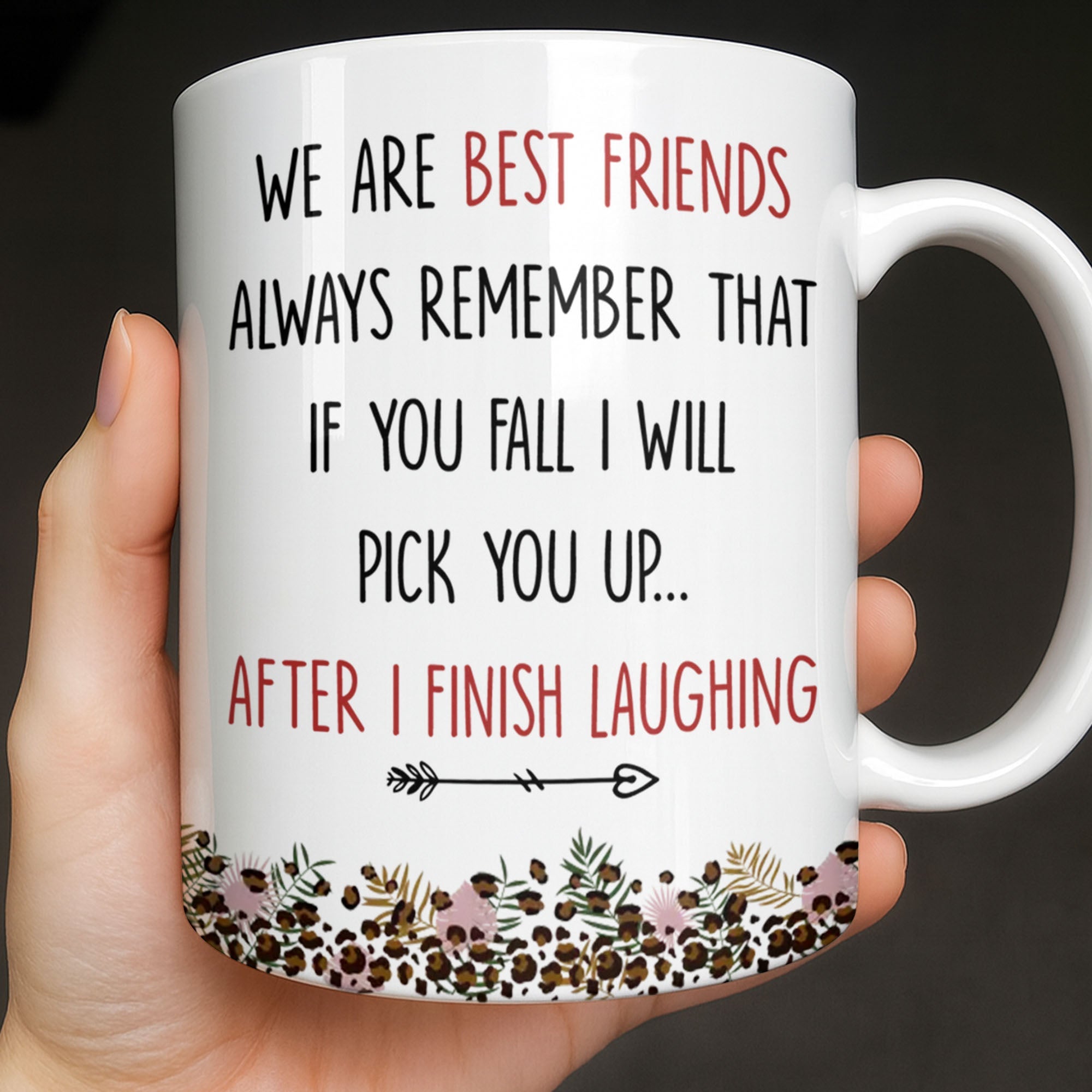 Personalized Leopard Print Best Friend Mug Custom Gift Edge-to-edge Mug GradoCreations