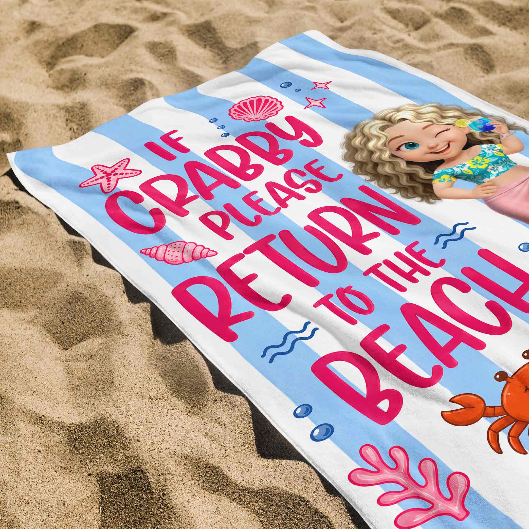 Personalized Beach Towel Custom Name for Best Friend Gift Beach Towels GradoCreations