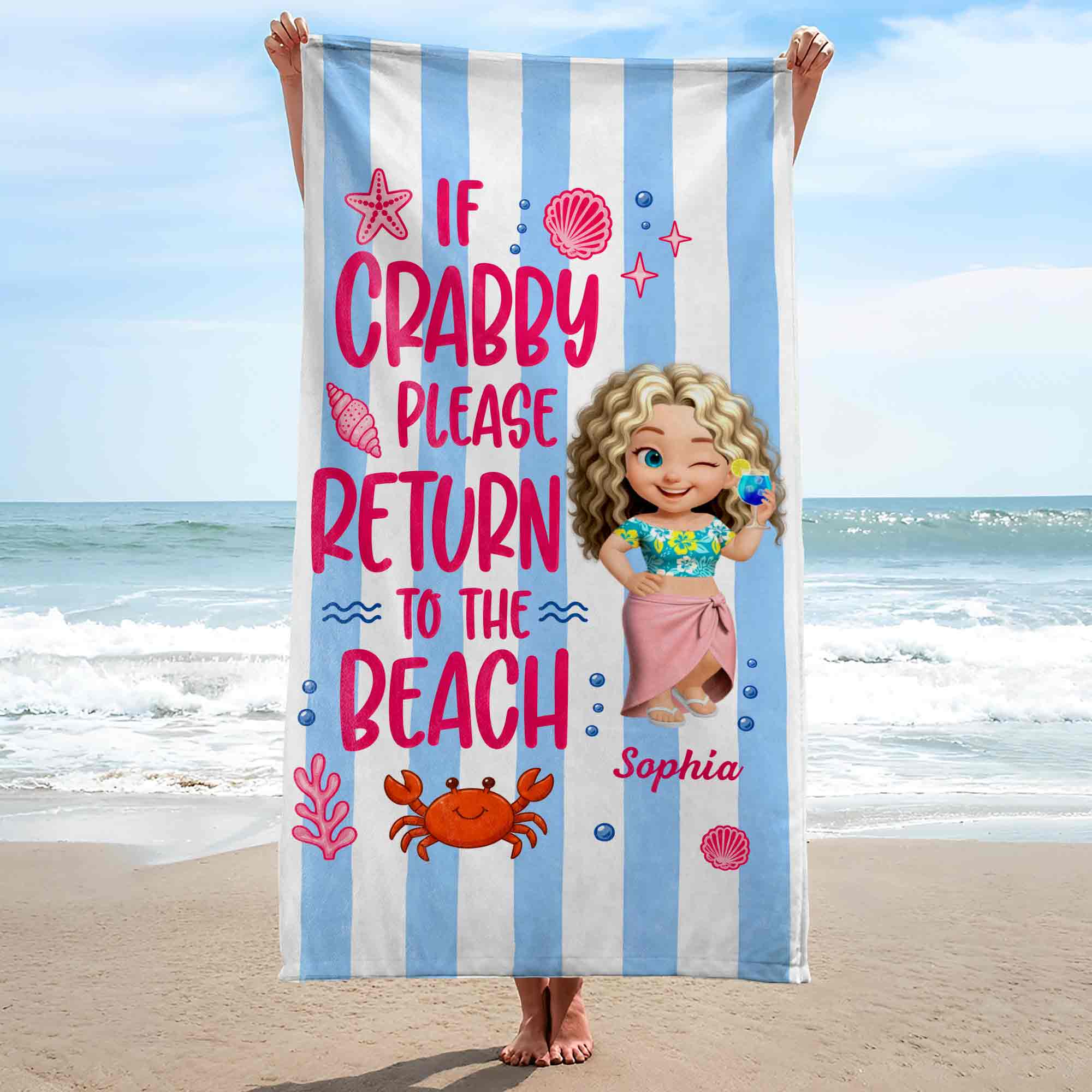 Personalized Beach Towel Custom Name for Best Friend Gift Beach Towels GradoCreations