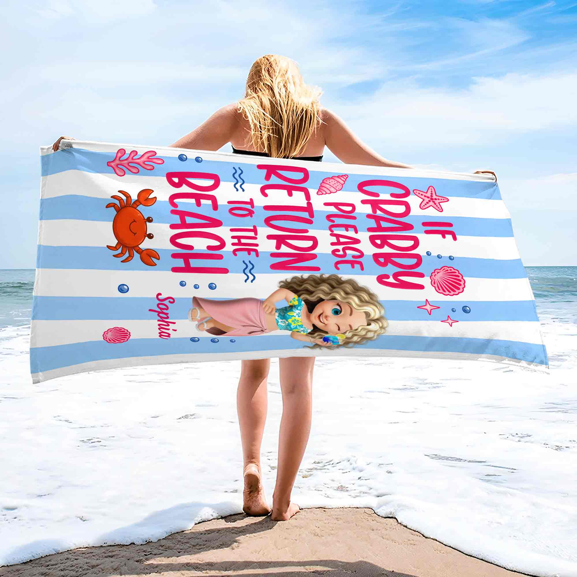 Personalized Beach Towel Custom Name for Best Friend Gift Beach Towels GradoCreations