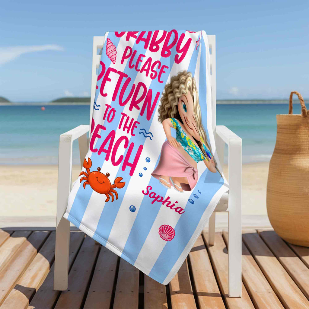 Personalized Beach Towel Custom Name for Best Friend Gift Beach Towels GradoCreations