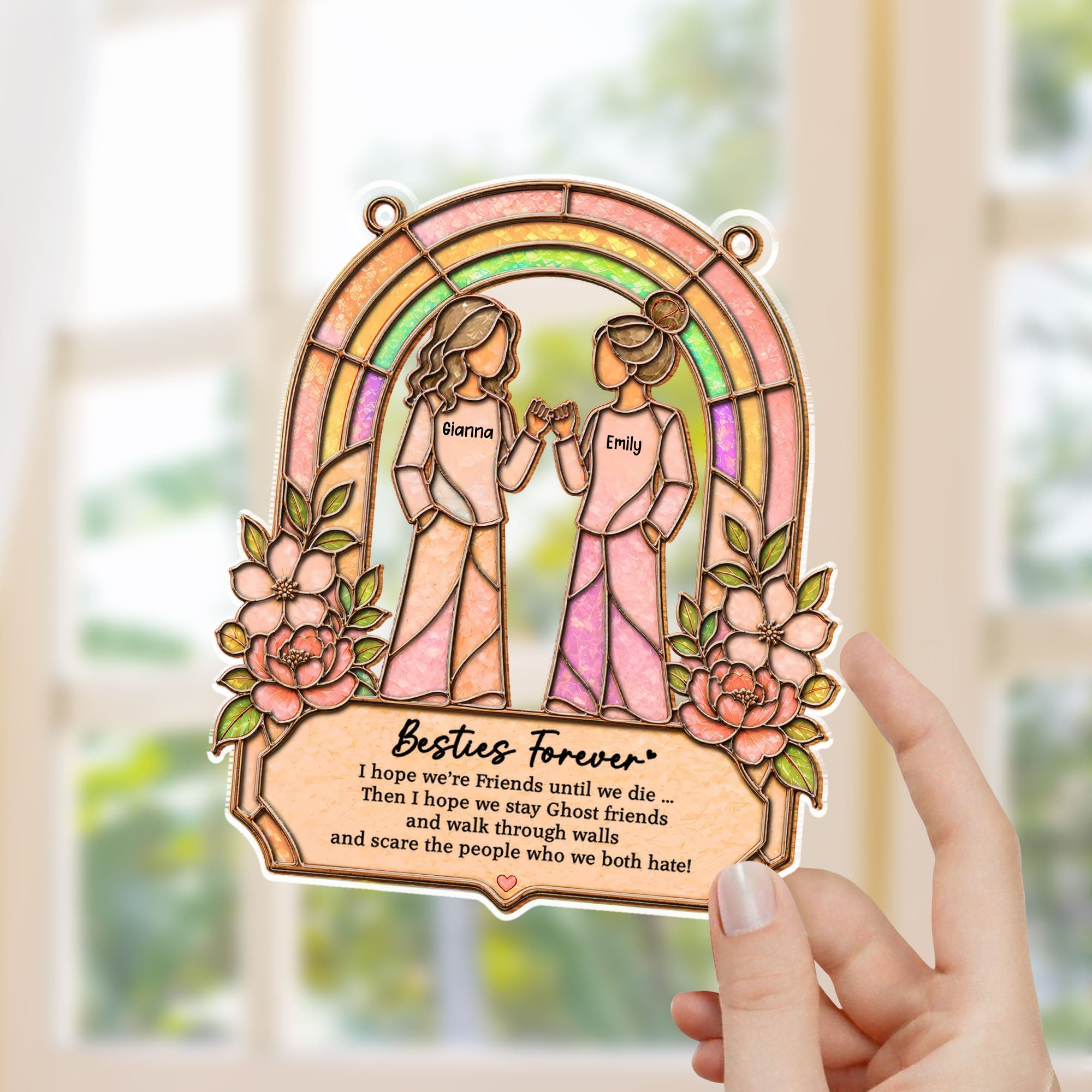 Personalized Suncatcher Custom Name Gift for Best Friends