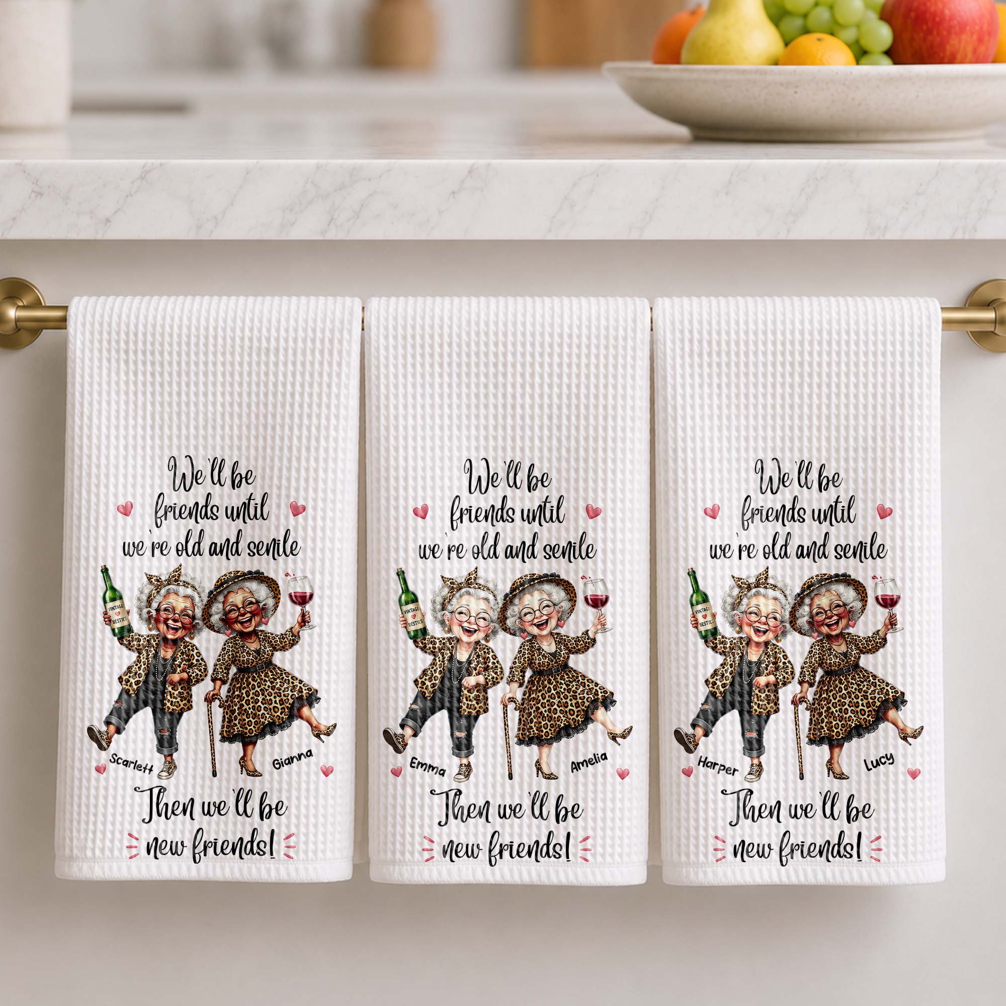 Personalized Kitchen Towel Best Friend Gift for BFF Custom Print