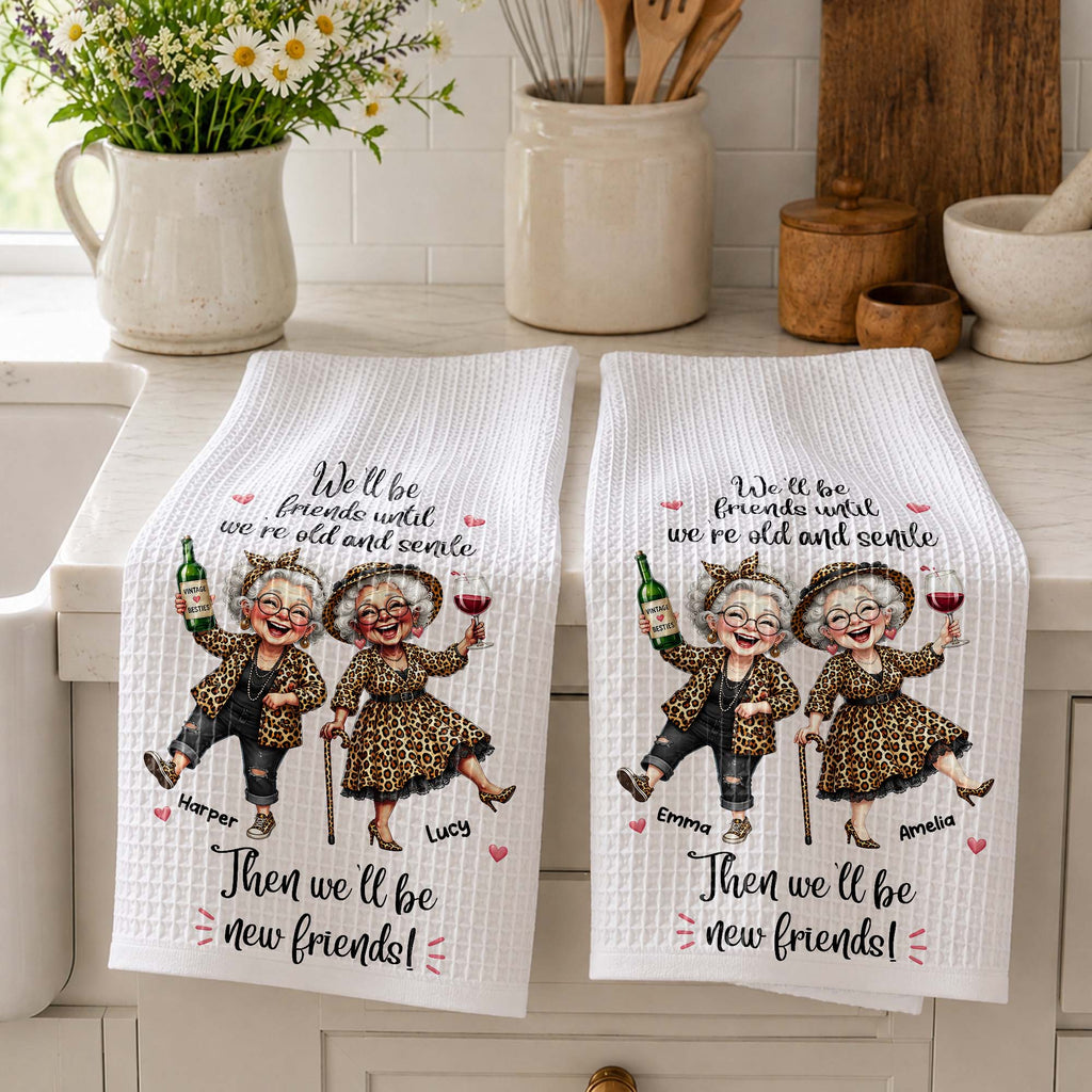 Personalized Kitchen Towel Best Friend Gift for BFF Custom Print